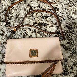 Leather fold over zip cross body